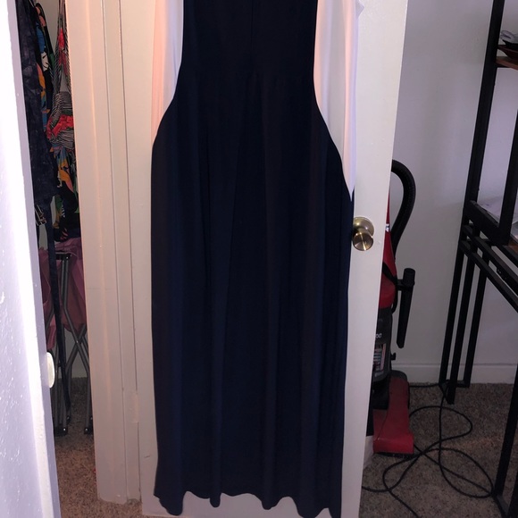 Floor-length Blue and White Dress - Picture 2 of 4